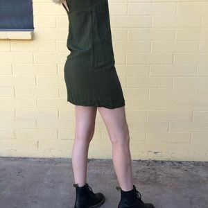 olive green slip dress
